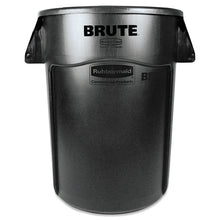 Load image into Gallery viewer, Vented Round Brute Container, 44 gal, Plastic, Black