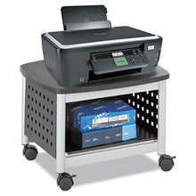 Load image into Gallery viewer, Scoot Under-Desk Printer Stand, Metal, 2 Shelves, 100 lb Capacity, 20.25" x 16.5" x 14.5", Black/Silver
