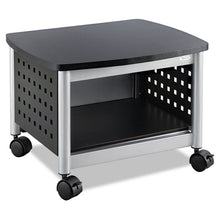 Load image into Gallery viewer, Scoot Under-Desk Printer Stand, Metal, 2 Shelves, 100 lb Capacity, 20.25" x 16.5" x 14.5", Black/Silver
