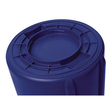 Load image into Gallery viewer, Vented Round Brute Container, 32 gal, Plastic, Blue
