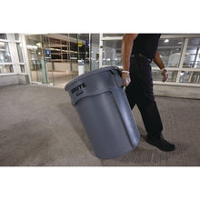 Load image into Gallery viewer, Vented Round Brute Container, 10 gal, Plastic, Gray
