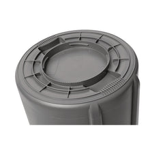 Load image into Gallery viewer, Vented Round Brute Container, 10 gal, Plastic, Gray
