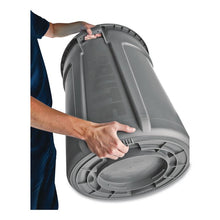 Load image into Gallery viewer, Vented Round Brute Container, 10 gal, Plastic, Gray

