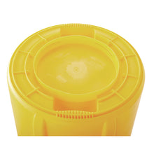 Load image into Gallery viewer, Vented Round Brute Container, 32 gal, Plastic, Yellow
