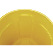 Load image into Gallery viewer, Vented Round Brute Container, 32 gal, Plastic, Yellow
