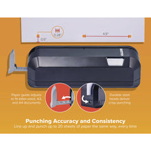 Load image into Gallery viewer, 20-Sheet Electric Three-Hole Punch, 9/32" Holes, Black
