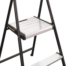 Load image into Gallery viewer, 2-Step Stepstool, 250 lb Capacity, 19" Working Height, 22.5" Spread, Black/Silver
