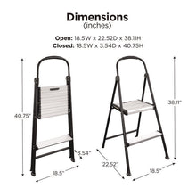 Load image into Gallery viewer, 2-Step Stepstool, 250 lb Capacity, 19" Working Height, 22.5" Spread, Black/Silver
