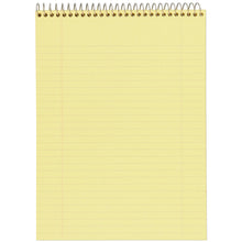 Load image into Gallery viewer, Stiff-Back Wire Bound Notepad, Canary/Blue Cover, Wide/Legal Rule, (70) Canary Yellow 8.5 x 11 Sheets
