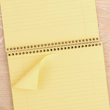 Load image into Gallery viewer, Stiff-Back Wire Bound Notepad, Canary/Blue Cover, Wide/Legal Rule, (70) Canary Yellow 8.5 x 11 Sheets

