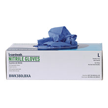 Load image into Gallery viewer, 380 Series Disposable General-Purpose Nitrile Gloves, Powder-Free, Large, 4 mil Thick, 9.5" Long, Blue, 100/Box, 10 Boxes/CT
