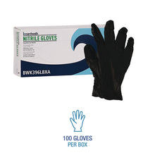 Load image into Gallery viewer, 396 Series Disposable General-Purpose Nitrile Gloves, Powder-Free, Large, 4.4 mil Thick, 9.5" Long, Black, 100/Box
