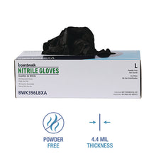 Load image into Gallery viewer, 396 Series Disposable General-Purpose Nitrile Gloves, Powder-Free, Large, 4.4 mil Thick, 9.5" Long, Black, 100/Box

