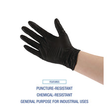 Load image into Gallery viewer, 396 Series Disposable General-Purpose Nitrile Gloves, Powder-Free, Large, 4.4 mil Thick, 9.5" Long, Black, 100/Box
