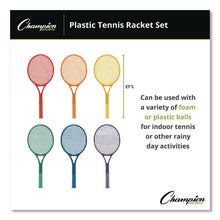 Load image into Gallery viewer, Plastic Tennis Racket Set, Six 21" Rackets, Assorted Colors
