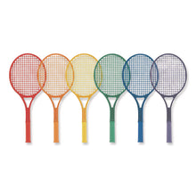 Load image into Gallery viewer, Plastic Tennis Racket Set, Six 21" Rackets, Assorted Colors
