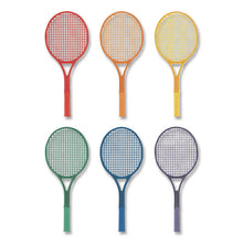 Load image into Gallery viewer, Plastic Tennis Racket Set, Six 21" Rackets, Assorted Colors
