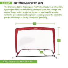 Load image into Gallery viewer, Rectangular Pop-Up Goal, 48"  x 37"
