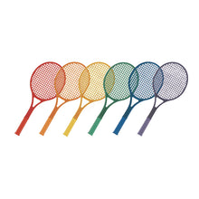 Load image into Gallery viewer, Plastic Tennis Racket Set, Six 21" Rackets, Assorted Colors
