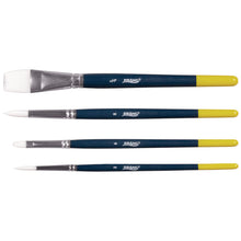 Load image into Gallery viewer, Hobby Four-Brush Set, Assorted, Synthetic, Flat; Round, 4/pack

