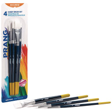 Load image into Gallery viewer, Hobby Four-Brush Set, Assorted, Synthetic, Flat; Round, 4/pack
