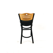 Load image into Gallery viewer, Eagle Series Barstool, Supports Up to 300 lb, 28.5" Seat Height, Black Seat, Natural Back, Black Base
