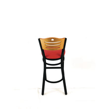 Load image into Gallery viewer, Eagle Series Barstool, Supports Up to 300 lb, 28.5" Seat Height, Red Seat, Natural Back, Black Base
