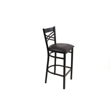 Load image into Gallery viewer, X Series Barstool, Supports Up to 300 lb, 29.5" Seat Height, Black Seat, Black Back, Black Base

