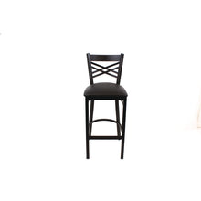 Load image into Gallery viewer, X Series Barstool, Supports Up to 300 lb, 29.5" Seat Height, Black Seat, Black Back, Black Base
