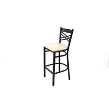 Load image into Gallery viewer, X Series Barstool, Supports Up to 300 lb, 29.5" Seat Height, Cream Seat, Black Back, Black Base
