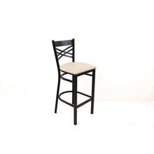 Load image into Gallery viewer, X Series Barstool, Supports Up to 300 lb, 29.5" Seat Height, Cream Seat, Black Back, Black Base
