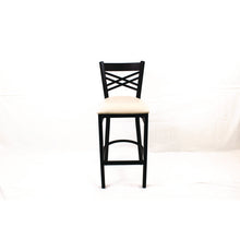 Load image into Gallery viewer, X Series Barstool, Supports Up to 300 lb, 29.5" Seat Height, Cream Seat, Black Back, Black Base
