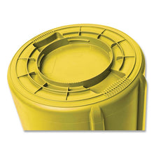 Load image into Gallery viewer, Vented Round Brute Container, 10 gal, Plastic, Yellow
