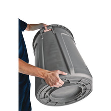 Load image into Gallery viewer, Vented Round Brute Container, 32 gal, Plastic, Gray
