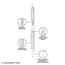 Load image into Gallery viewer, 207 Plus+ Gel Pen, Retractable, Medium 0.7 mm, Black Ink, White Barrel, 4/Pack
