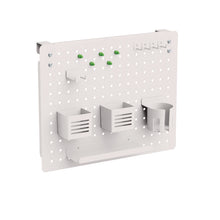 Load image into Gallery viewer, Pegboard Organizer, Three Compartments, 20.58 x 1 x 17, White, Steel
