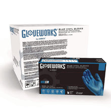 Load image into Gallery viewer, Industrial Vinyl Gloves, Powder-Free, Medium, 3 mil Thick, 9.5" Long, Blue, 100/Box, 10 Boxes/Carton
