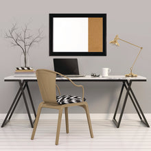 Load image into Gallery viewer, Home Decor Combo Magnetic Dry Erase/Bulletin Board, 23" x 17", Tan/White Surface, Black Wood Frame
