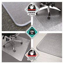 Load image into Gallery viewer, Cleartex MegaMat Heavy-Duty Polycarbonate Mats for Flat to Plush Pile Carpeted and Hard Floors, Rectangular, 46" x 53", Clear
