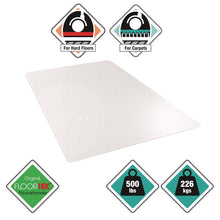 Load image into Gallery viewer, Cleartex MegaMat Heavy-Duty Polycarbonate Mats for Flat to Plush Pile Carpeted and Hard Floors, Rectangular, 46" x 53", Clear
