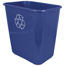 Load image into Gallery viewer, Soft-Sided Recycle Logo Plastic Wastebasket, 28 qt, Polyethylene, Blue
