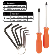 Load image into Gallery viewer, 16-Piece Light-Duty Office Tool Kit, Metal Box, Red
