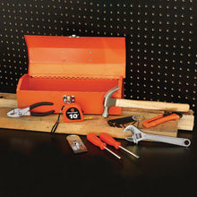 Load image into Gallery viewer, 16-Piece Light-Duty Office Tool Kit, Metal Box, Red
