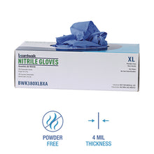 Load image into Gallery viewer, 380 Series Disposable General-Purpose Nitrile Gloves, Powder-Free, X-Large, 4 mil Thick, 9.5" Long, Blue, 100/Box
