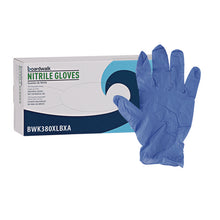 Load image into Gallery viewer, 380 Series Disposable General-Purpose Nitrile Gloves, Powder-Free, X-Large, 4 mil Thick, 9.5" Long, Blue, 100/Box
