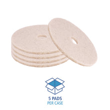 Load image into Gallery viewer, Natural Hog Hair Burnishing Floor Pads, 17" Diameter, Tan, 5/Carton
