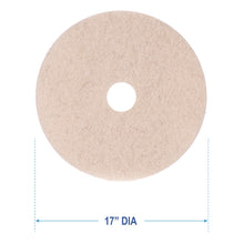 Load image into Gallery viewer, Natural Hog Hair Burnishing Floor Pads, 17" Diameter, Tan, 5/Carton

