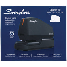 Load image into Gallery viewer, Optima 50 Electric Stapler, 50-Sheet Capacity, Black/Orange
