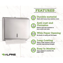 Load image into Gallery viewer, Horizontal C-Fold/Multi-Fold Paper Towel Dispenser, 10.2 x 4 x 11.2, Brushed Nickel
