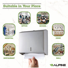 Load image into Gallery viewer, Horizontal C-Fold/Multi-Fold Paper Towel Dispenser, 10.2 x 4 x 11.2, Brushed Nickel
